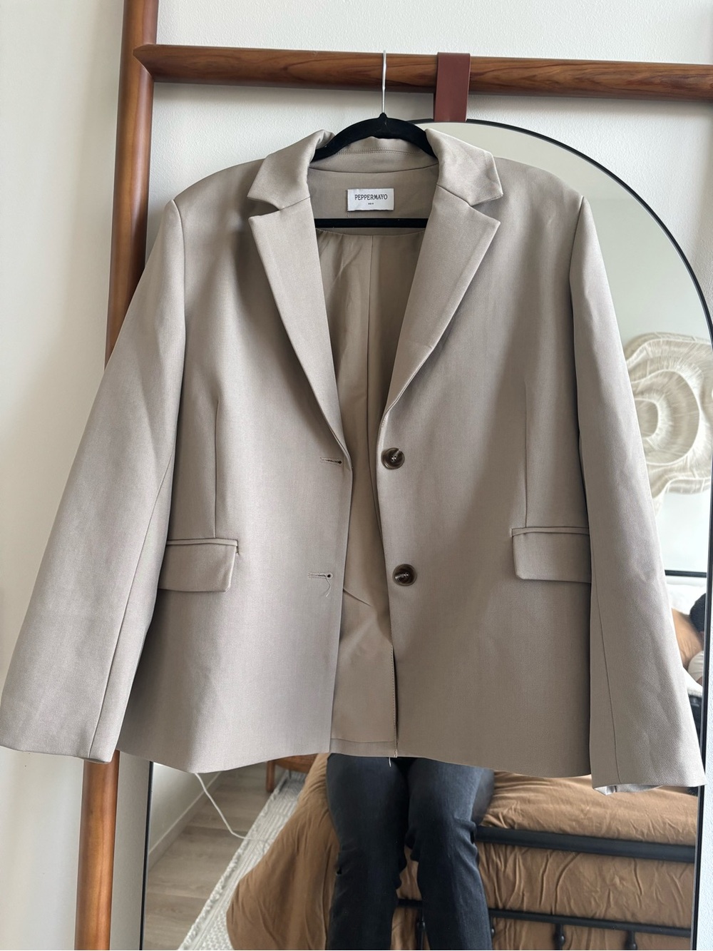 Peppermayo Taupe Tailored Blazer Jacket